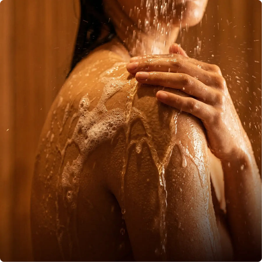 Rinse thoroughly. Skin feels fresh, soft, and smooth.